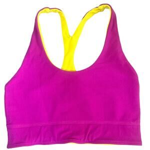 Vintage Reversible Sports Bra Womens Size Small Yellow & Pink Athleisure